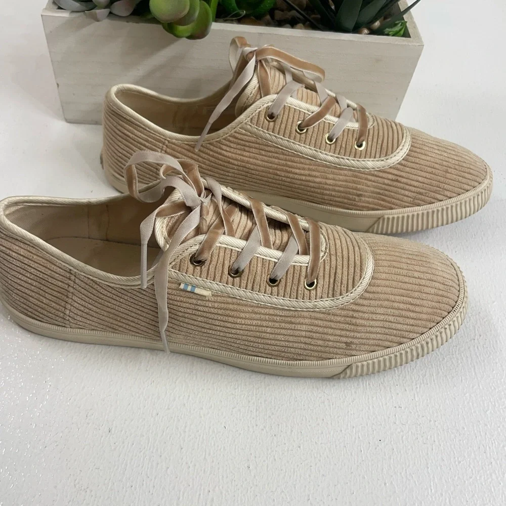 Toms Women's Tan Corduroy Sneakers - Picture 2 of 6
